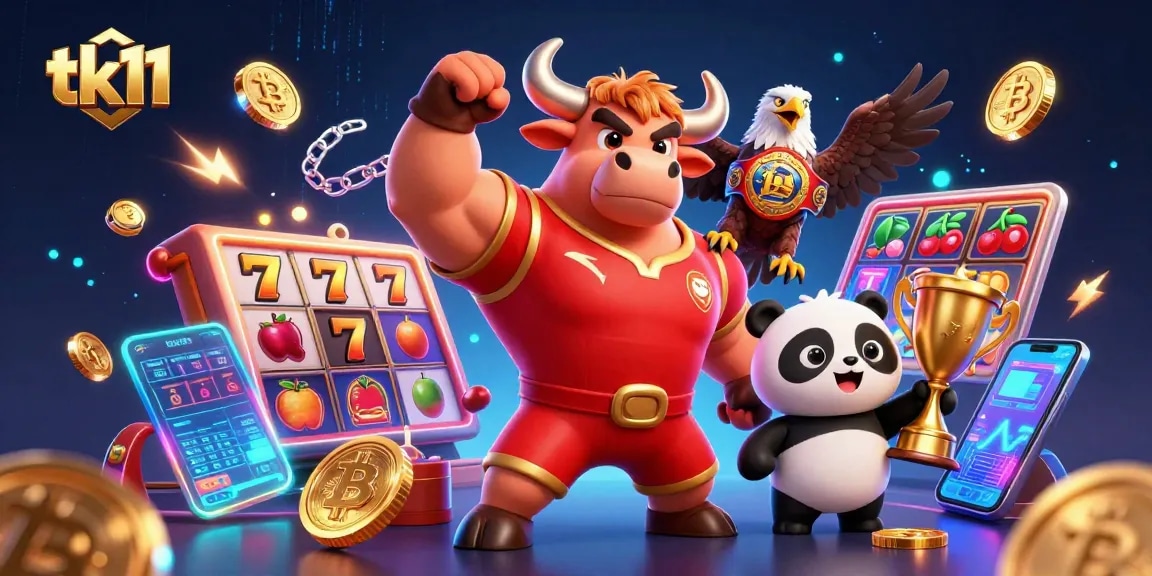 Experience thrilling tk11 gaming with rich 3D visuals of vibrant characters and casino elements.