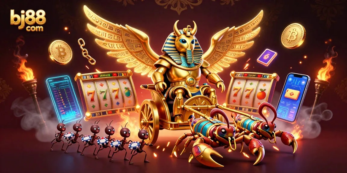 Experience thrilling gameplay at bj88 com with dynamic slot reels and casino symbols enhancing the scene.