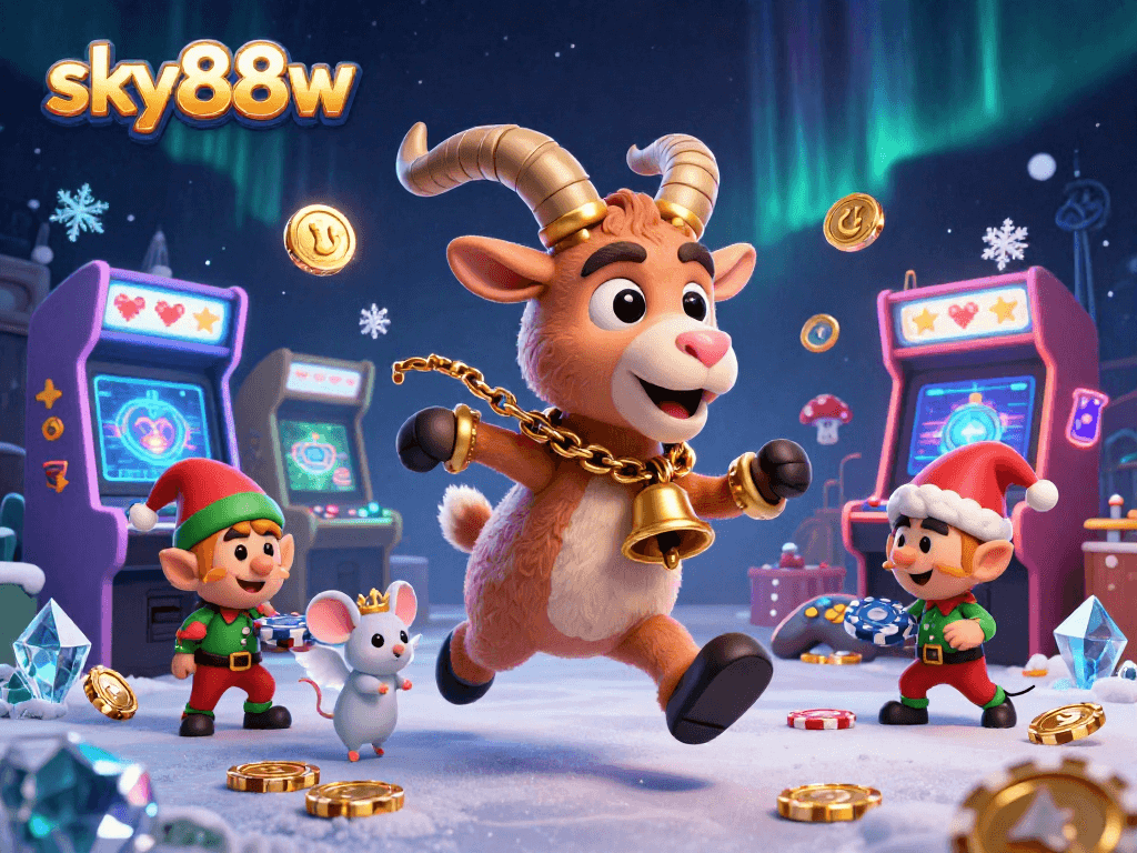 Experience the thrilling atmosphere of a casino with sky88w while naughty gremlins steal poker chips.