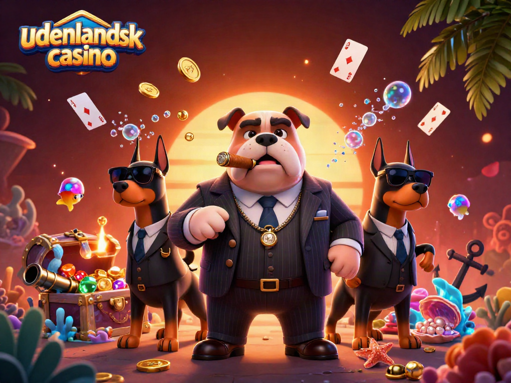 Engage in thrilling action at udenlandsk casino with a vibrant 3D scene filled with treasures and excitement.