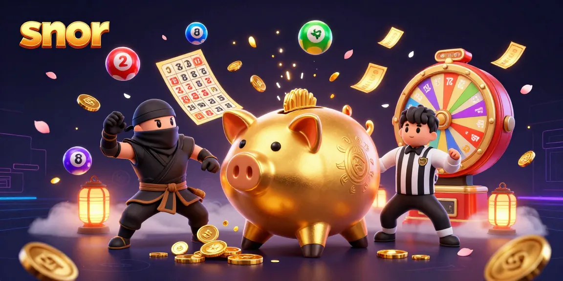 Engage in the thrilling action of snor gaming with vibrant scenes of cartoon characters amidst lively gambling elements.