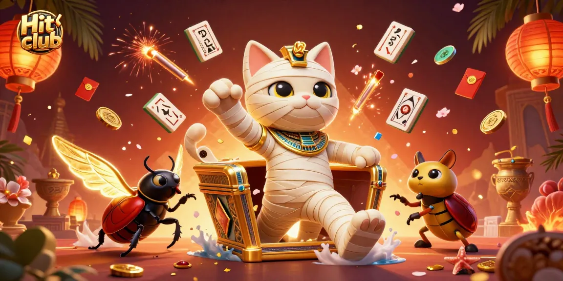 Experience the thrill at Hit club with a dynamic illustration of casino charm and engaging characters.