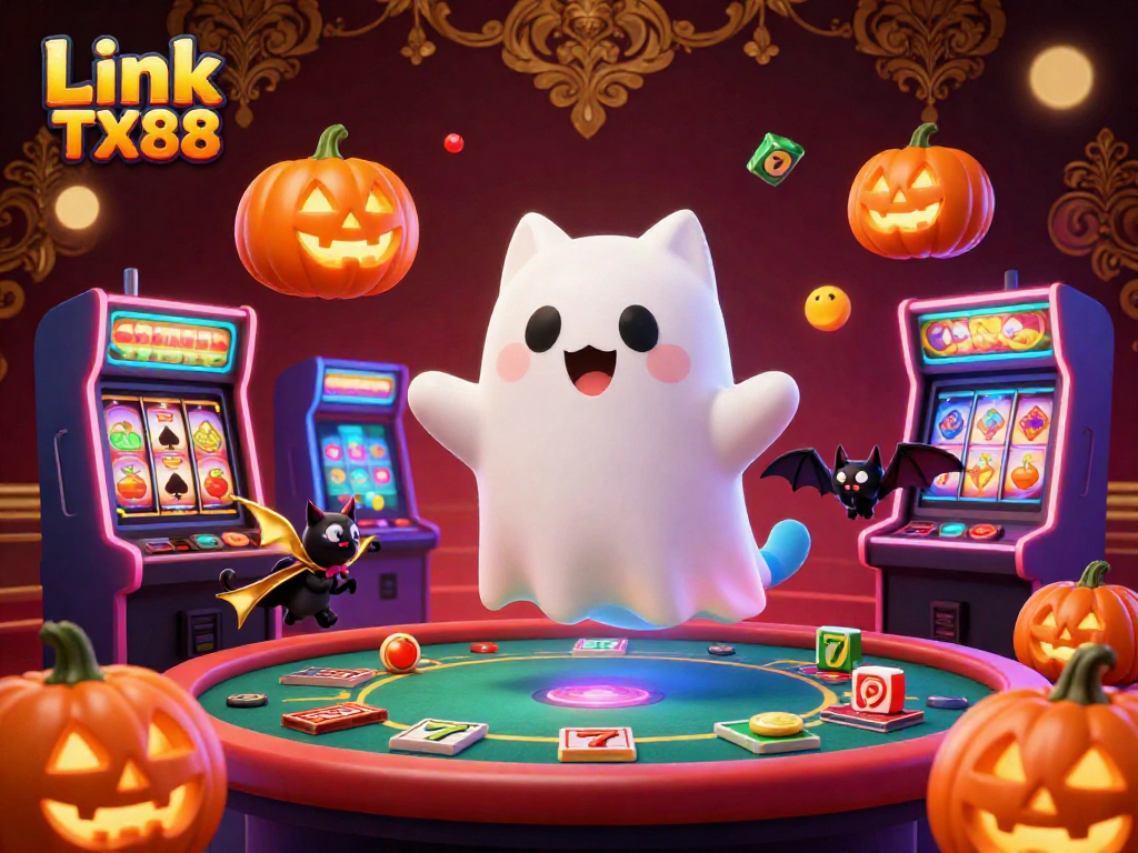 Engage with thrilling casino adventures at Link TX88 featuring ghostly characters and vibrant game elements.