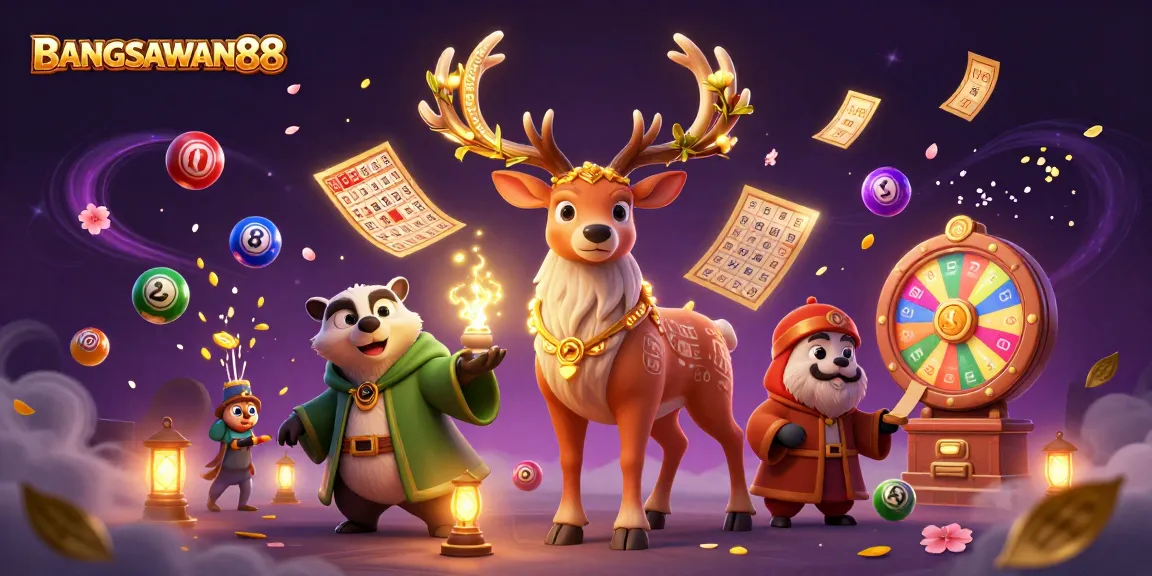 BANGSAWAN88 brings lottery excitement alive with vibrant elements and animated characters in an engaging 3D scene.
