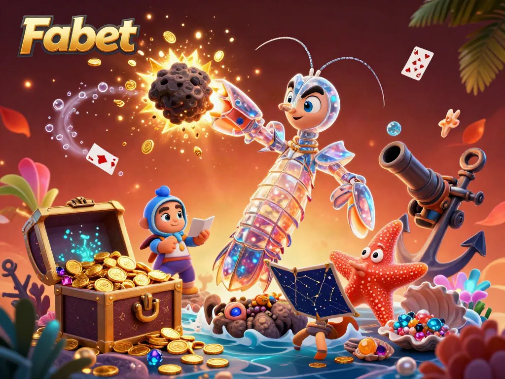 Fabet players dive into excitement, winning gold coins and gems amidst vibrant underwater gaming.