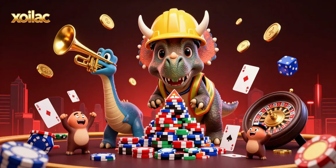 Xoilac transforms the casino experience with dynamic poker elements and vibrant characters in celebration.