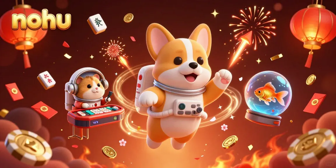 Nohu's interactive casino atmosphere entertains a floating corgi and hamster crew
