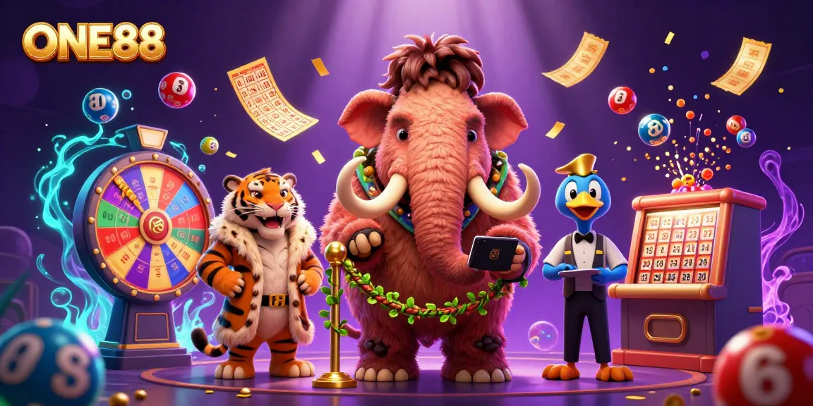 Immerse in the excitement of ONE88 as a mammoth casino bouncer welcomes guests to a vibrant gaming scene.
