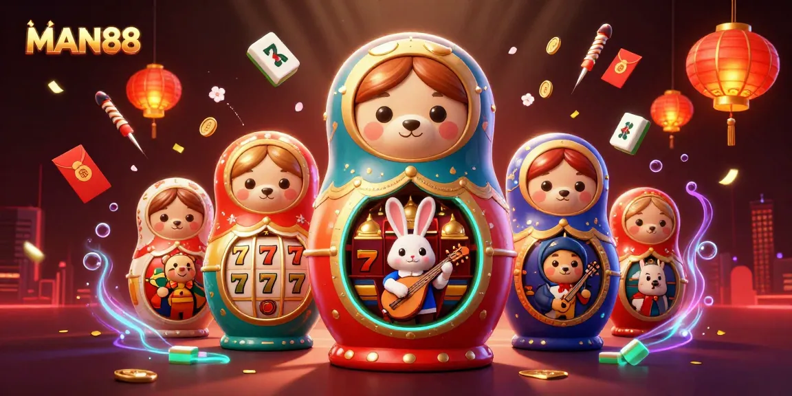 Experience exhilarating gameplay with MAN88's vibrant casino scene featuring charming 3D characters.