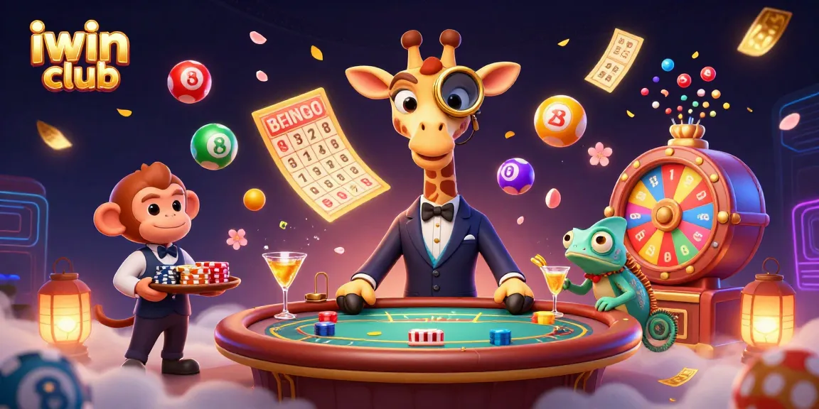 Experience the excitement of iwin club with a high-roller giraffe and lively casino scene in vibrant 3D.