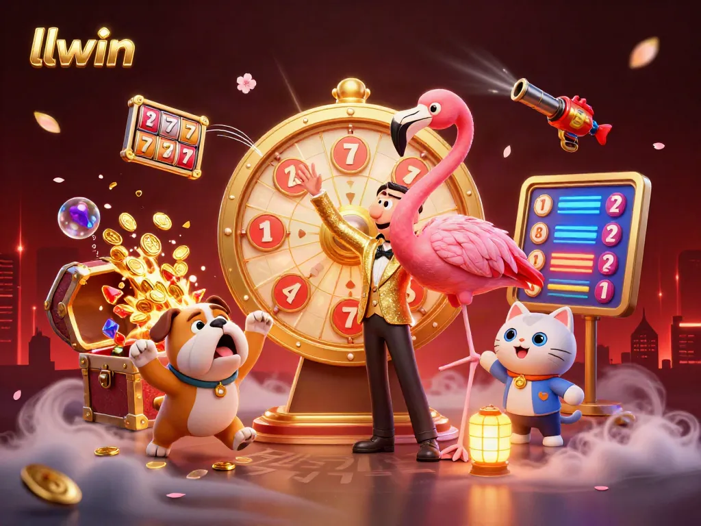Experience thrilling jackpots at llwin with a vibrant 3D casino scene full of excitement and rewards.