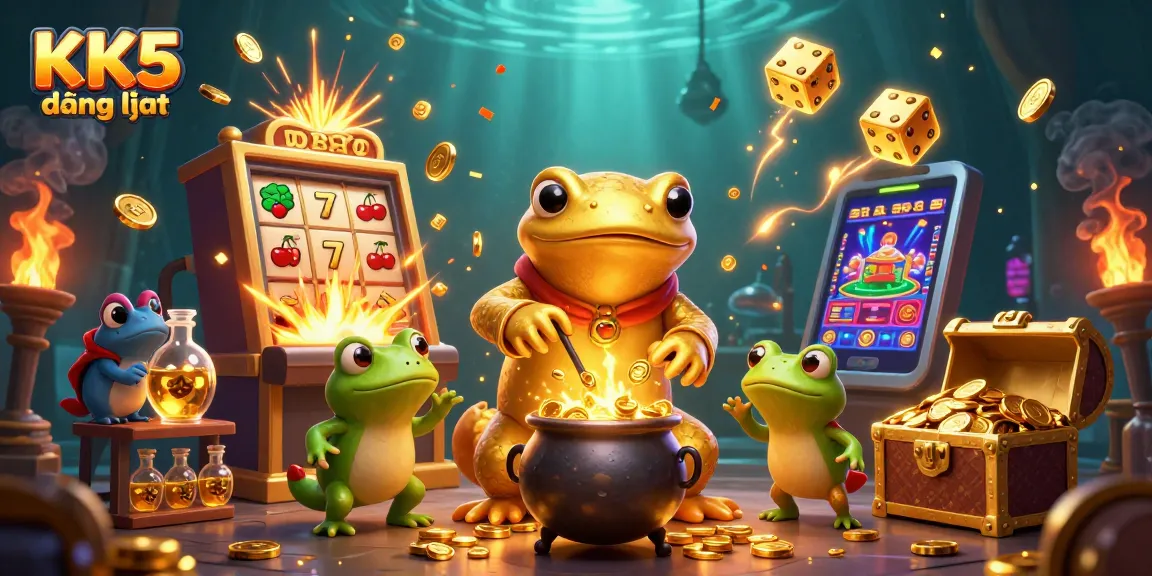 Experience KK5 đăng nhập in a vibrant casino scene with golden elements and dynamic gaming visuals.