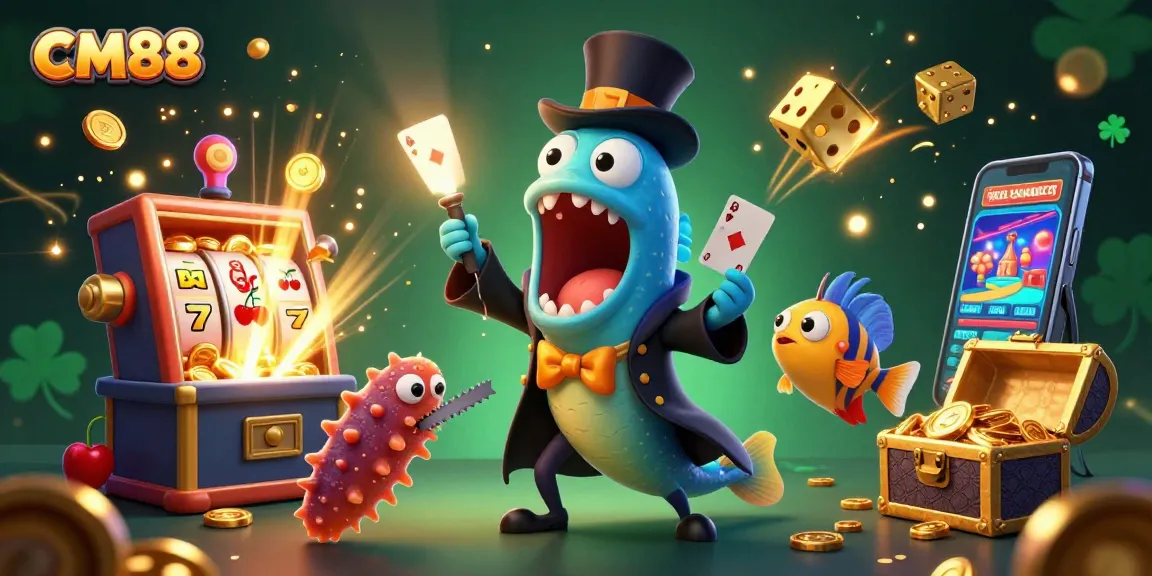 Engage with CM88's vibrant 3D casino scene featuring dynamic characters and exciting jackpot elements.
