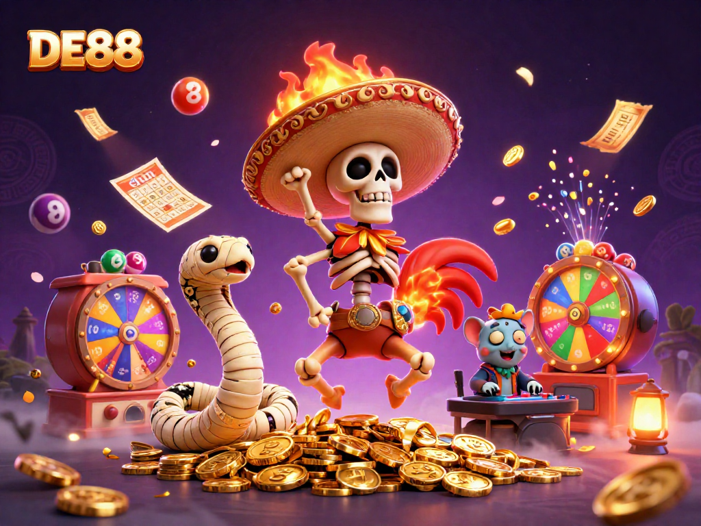 Enhance your gaming with DE88 featuring vibrant lottery and casino elements.