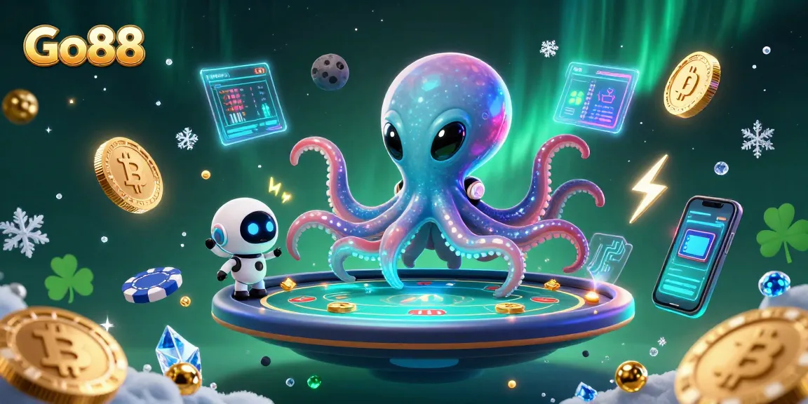 Go88 alien octopus thrillingly operates a dynamic poker game with vibrant crypto elements