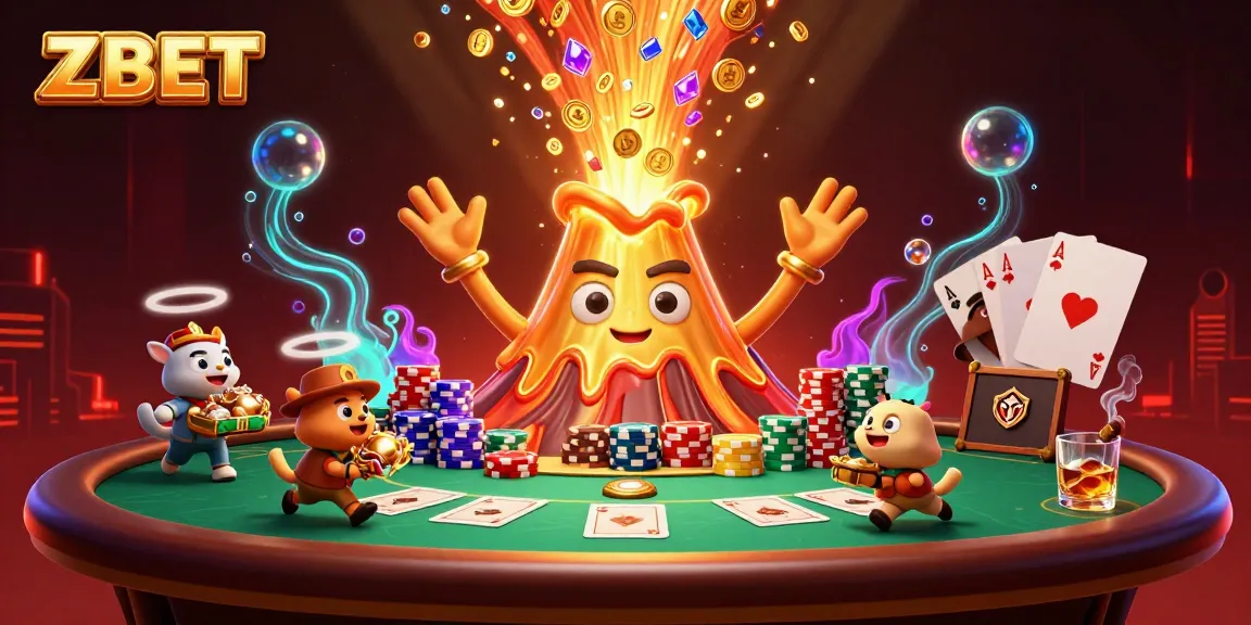 Experience the thrill of ZBET with a triumphant volcano and treasure-filled adventure.