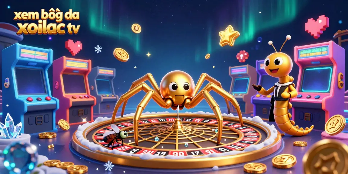 Engage with xem bóng đá xoilac tv in a vibrant 3D casino-themed illustration depicting lively interactions.