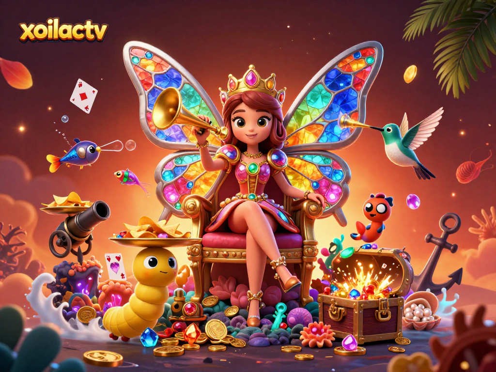 Experience entertaining gaming with xoilactv's vibrant casino scene featuring colorful characters and dynamic elements.