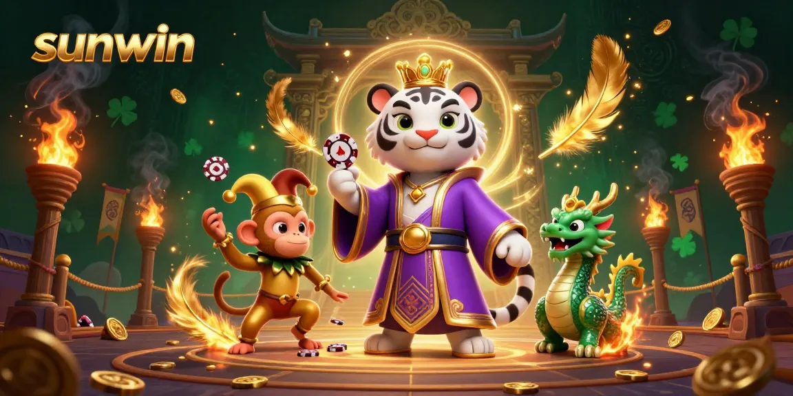 Experience thrilling gameplay with sunwin's rich and vibrant illustration of gaming characters and atmosphere.