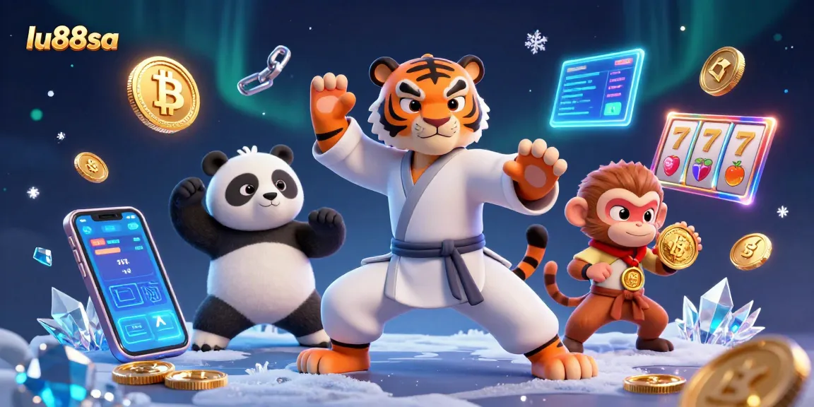 Join the action at lu88sa as a kung fu tiger and panda disciple master their casino skills amidst a vibrant gambling scene.