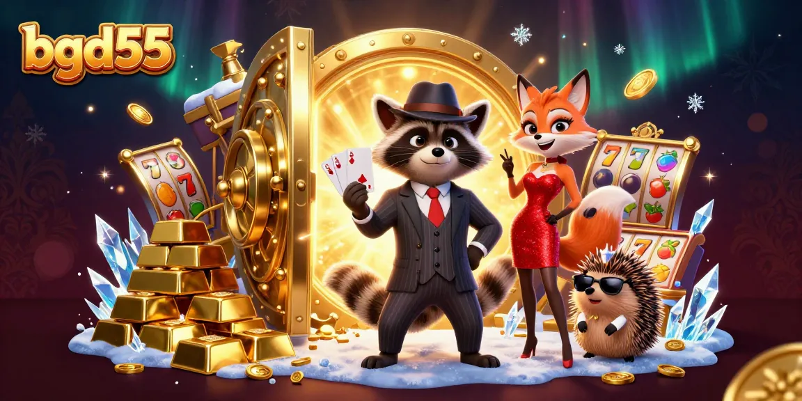 bgd55 showcases a vibrant 3D casino scene with characters enjoying a jackpot atmosphere.