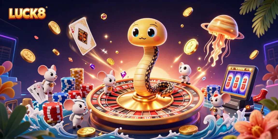 LUCK8 khám phá vòng quay roulette với các chú chuột phi hành gia đang cá cược trong không gian.