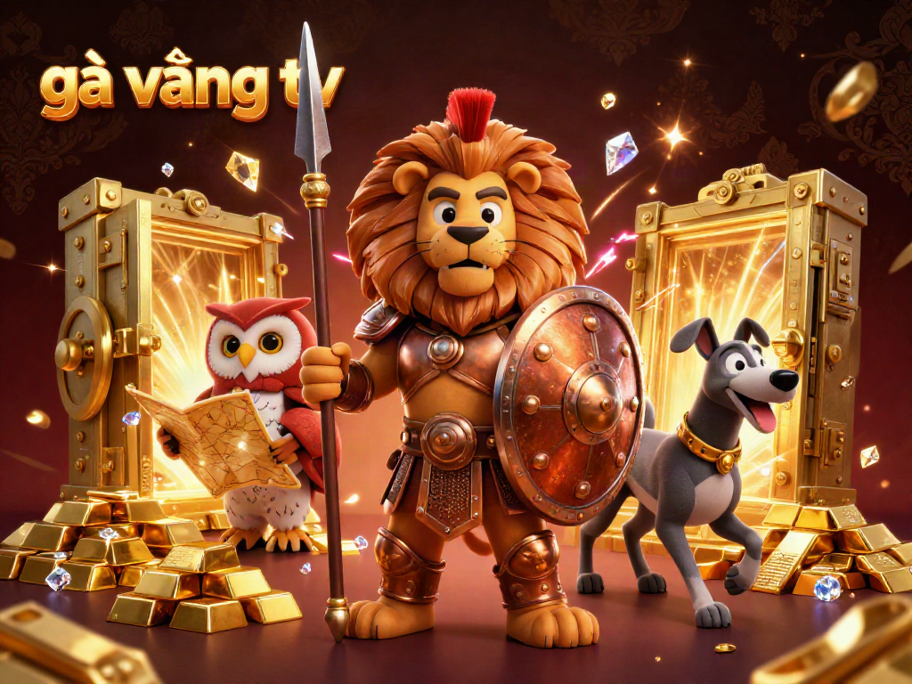 Engage with gà vàng tv in this vibrant 3D scene full of gold and excitement.