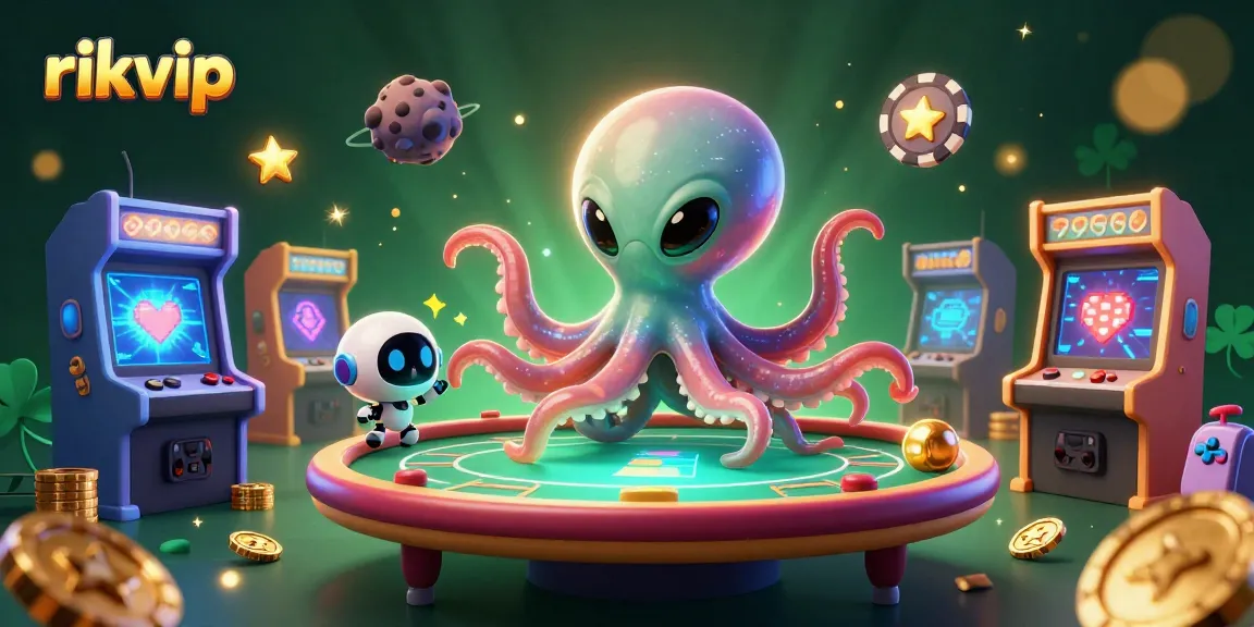 Experience thrilling gameplay at rikvip with an alien octopus and vibrant casino elements!