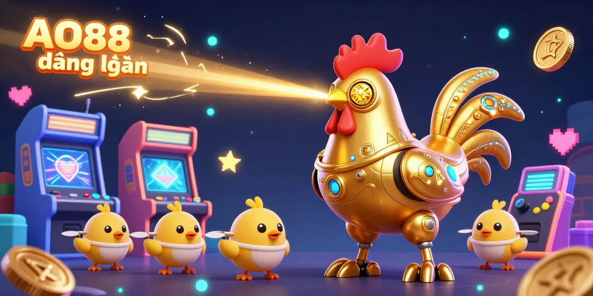 Experience the action of AO88 đăng nhập with vibrant characters and arcade elements in a dynamic casino scene.