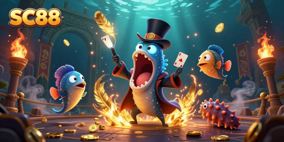 Engage with SC88's thrilling card tricks performed by a magical sea creature cast.