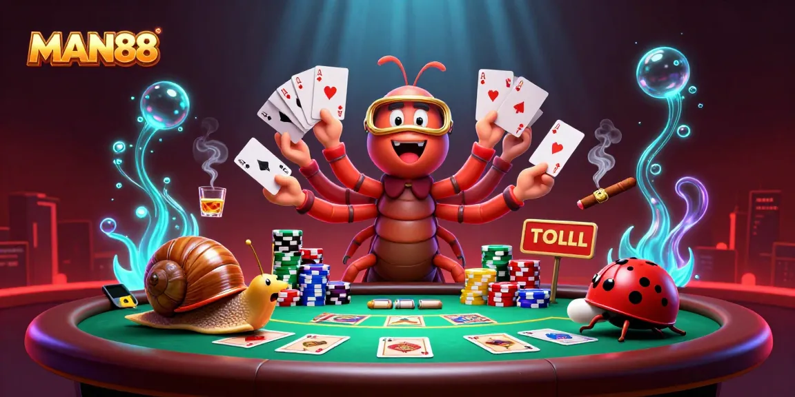 Experience the action at MAN88 with a vibrant casino scene featuring dynamic playing characters.