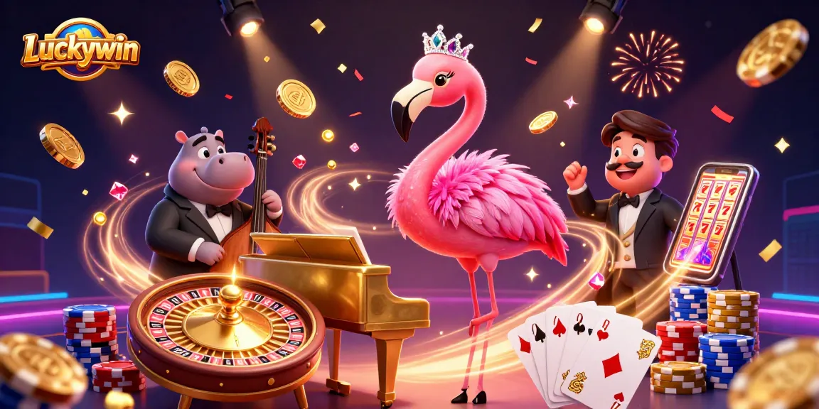 Experience Luckywin's vibrant casino world with dynamic characters, sparkling gems, and immersive gameplay!