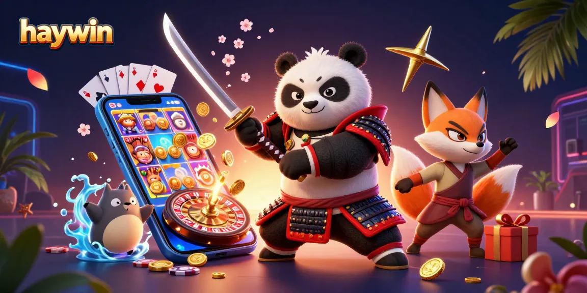 Engage in exhilarating gaming at Haywin with an immersive dynamic 3D casino illustration depicting action-packed gaming elements.
