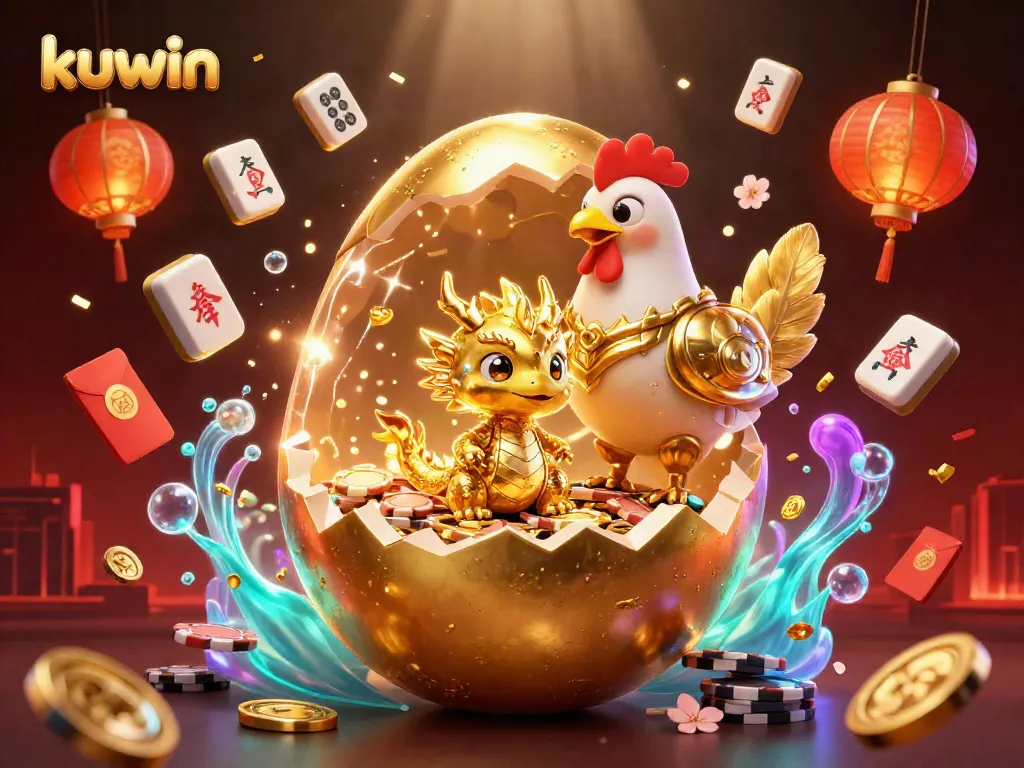 Experience exhilarating gaming at kuwin with a dazzling animated scene of iconic characters and casino elements.