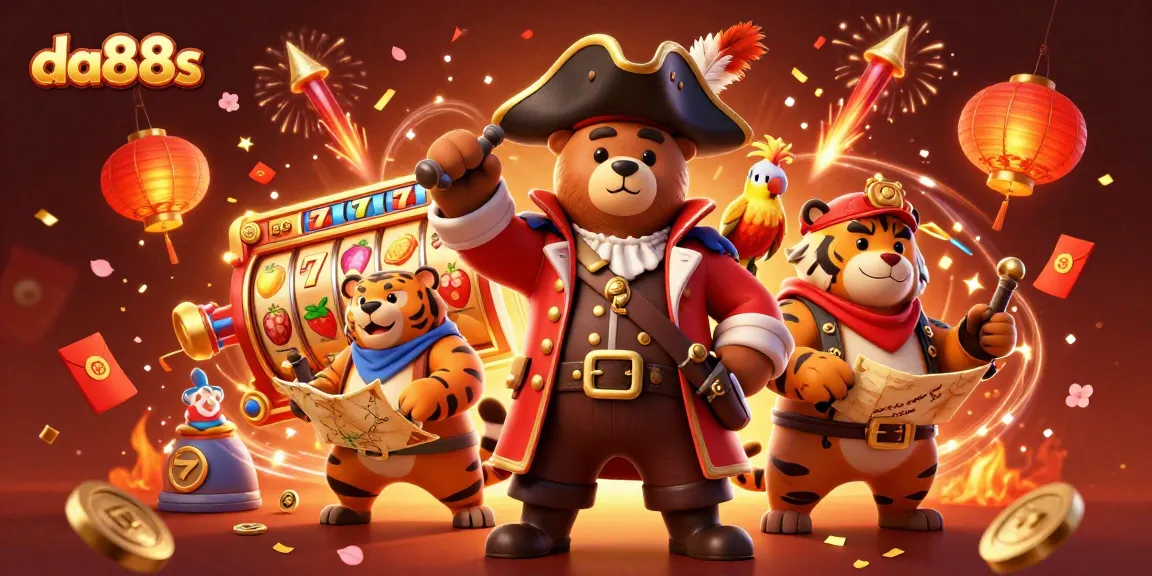Spin the reels for big wins at da88s with vibrant characters and festive casino elements.