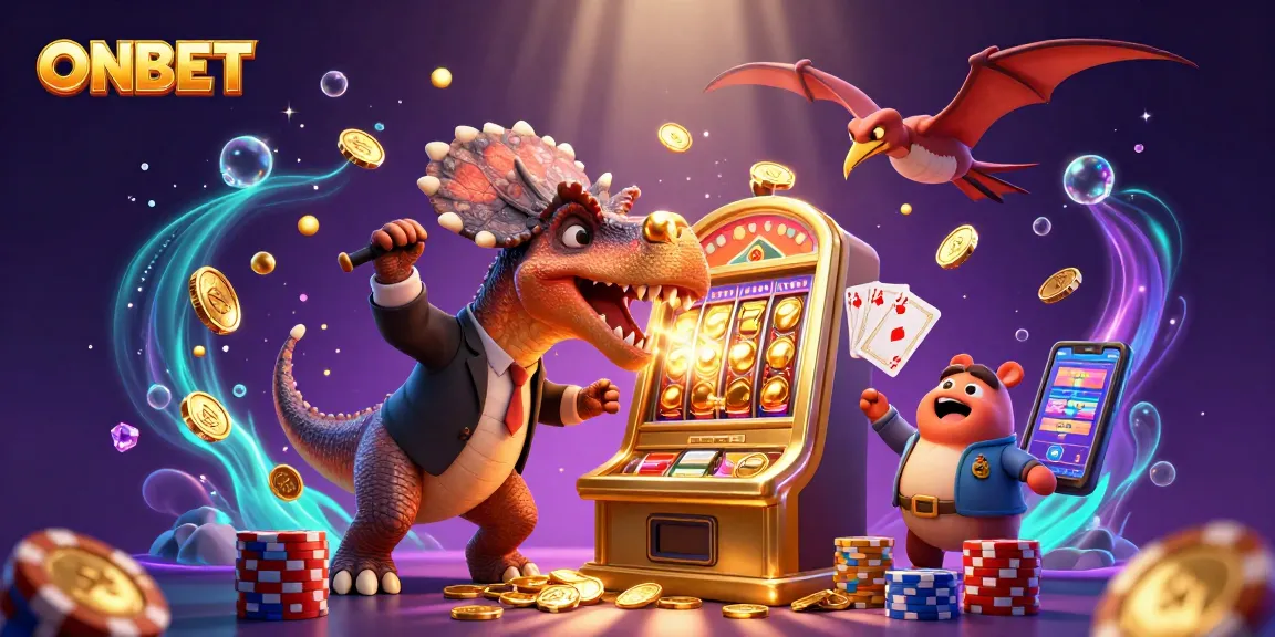 ONBET shines as a pachycephalosaurus coins jackpot scene unfolds in a vibrant casino