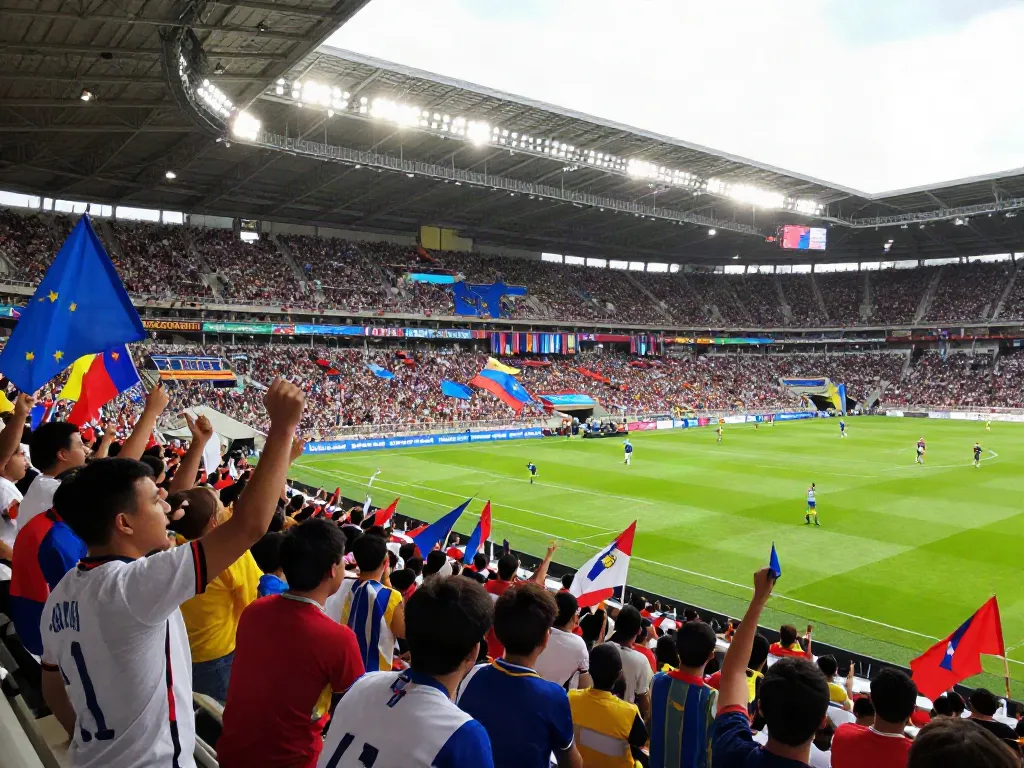 Fans enjoying a thrilling live match on gavangtv.life, showcasing vibrant stadium atmosphere.
