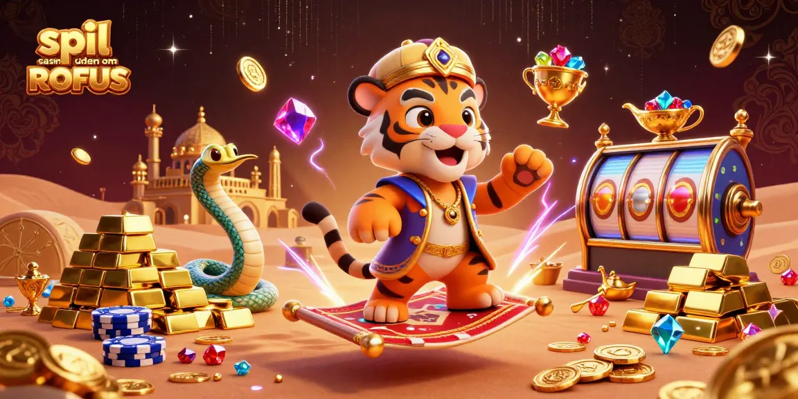 Engage in spil casino uden om ROFUS with vibrant slots and royal treasures in a lavish 3D scene.