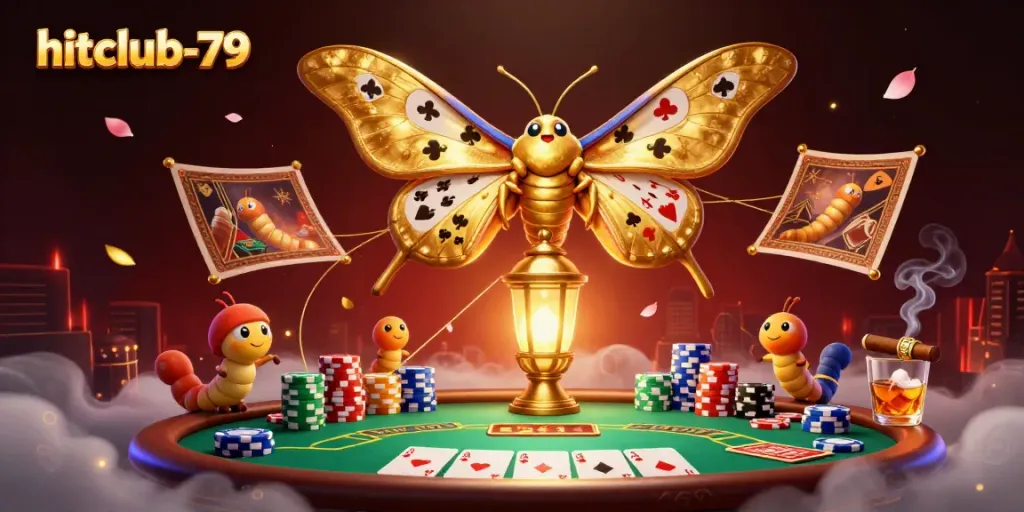 Engage with the ultimate gaming thrill at hitclub-79 as golden-winged moths elevate the casino atmosphere.