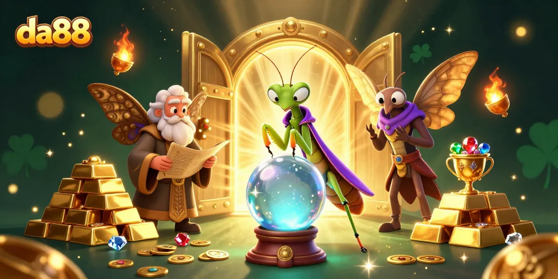 Engage with da88's vibrant casino world through a mystical fortune teller and winning treasures.