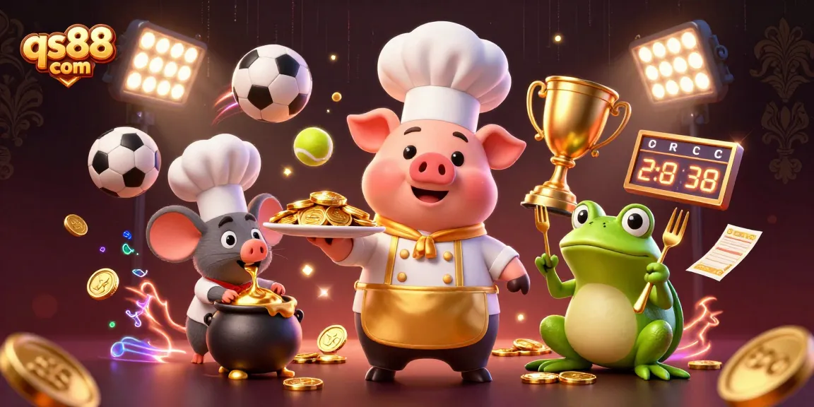 Engage with exciting gaming experiences at qs88 com featuring a lively scene with gold coins and competitive sports.