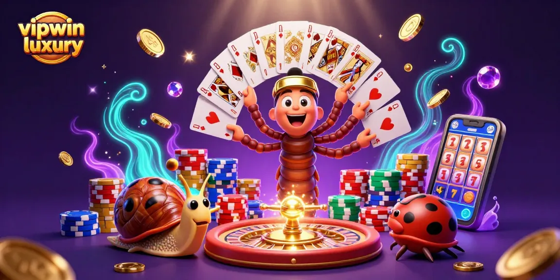 Experience exciting gaming with vipwin luxury's lively 3D casino scene featuring unique characters and vibrant visuals.