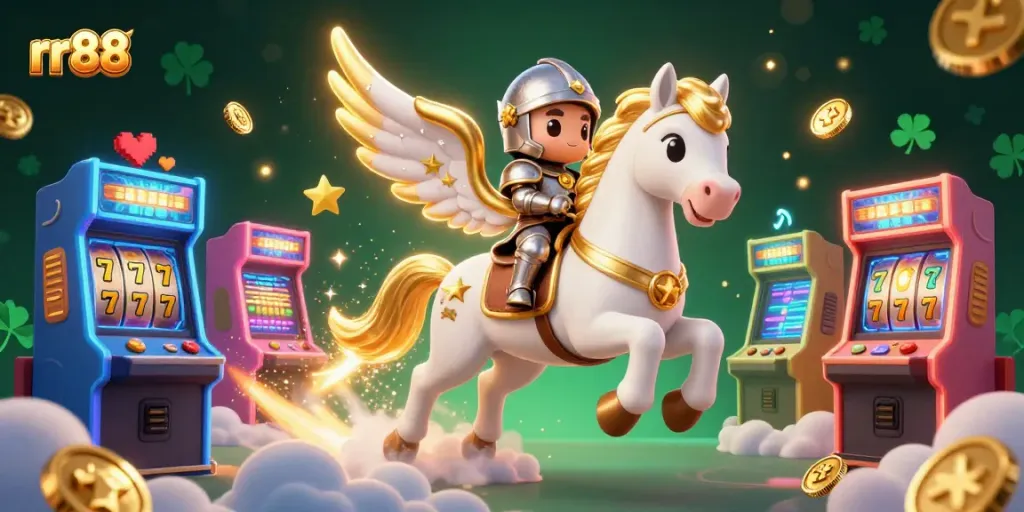 Experience thrilling wins at rr88 with a vibrant 3D casino scene featuring lively game elements.