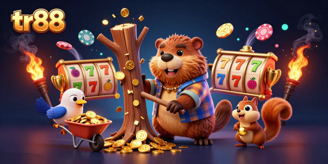 tr88 gamblers enjoying big wins in a vibrant 3D casino scene with coins raining down.