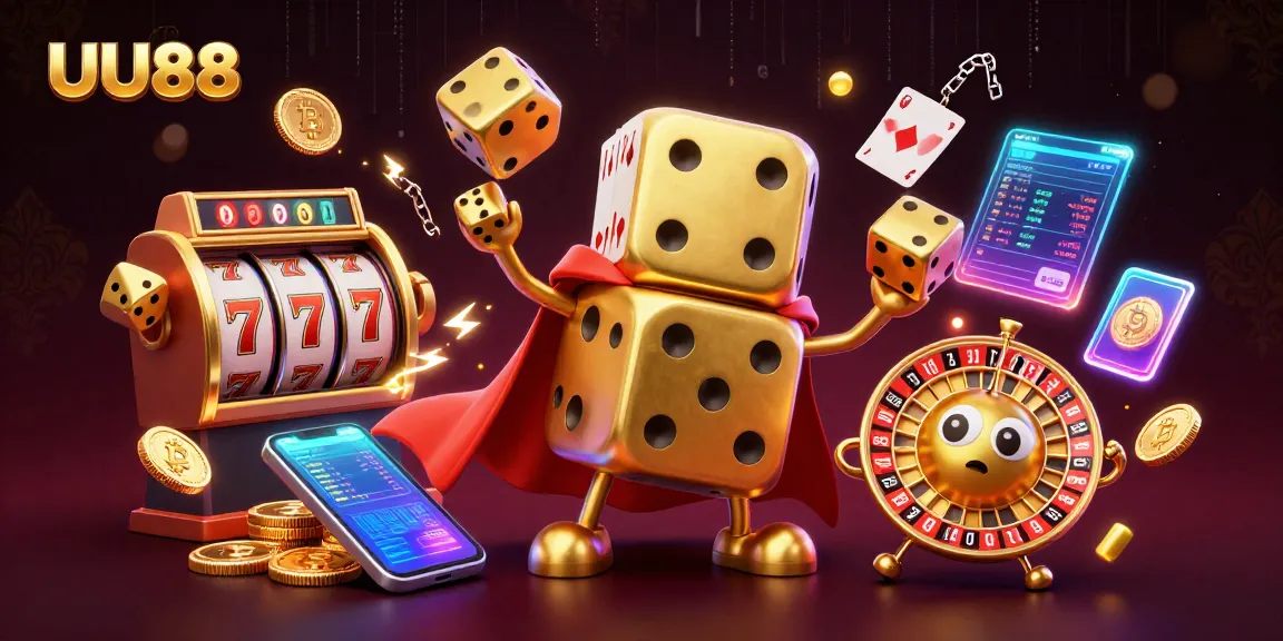 UU88 slots come alive with a golden dice golem juggling as you play.