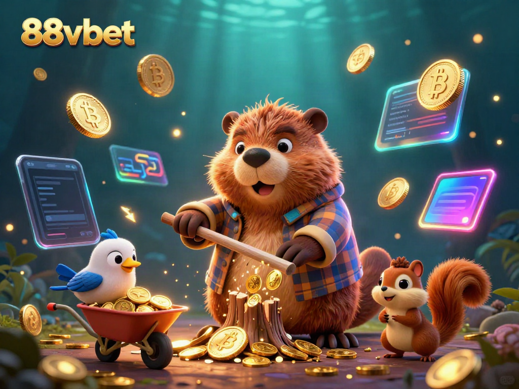 Engage with the vibrant 88vbet casino theme as animated characters create a gold coin rain!