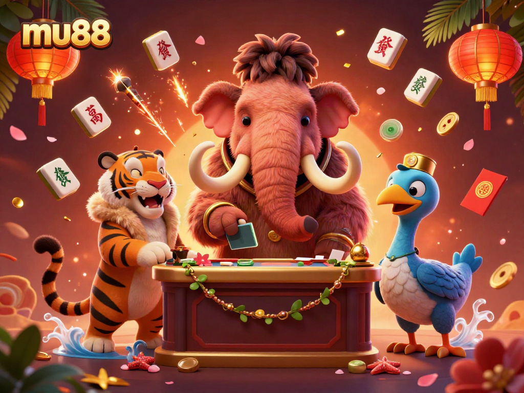 Experience the vibrant mu88 casino scene with our mammoth bouncer, saber-tooth VIP, and dodo doorman.