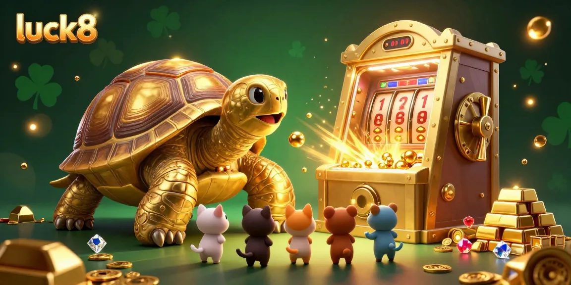 Experience luck8 as a colossal tortoise pinball machine delights players amidst treasures and vibrant graphics.