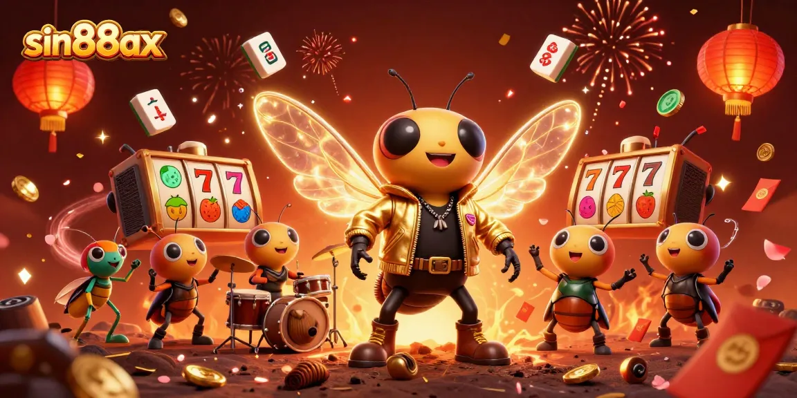 Engage in thrilling gameplay at sin88ax with vivid slot game characters and festive casino elements.