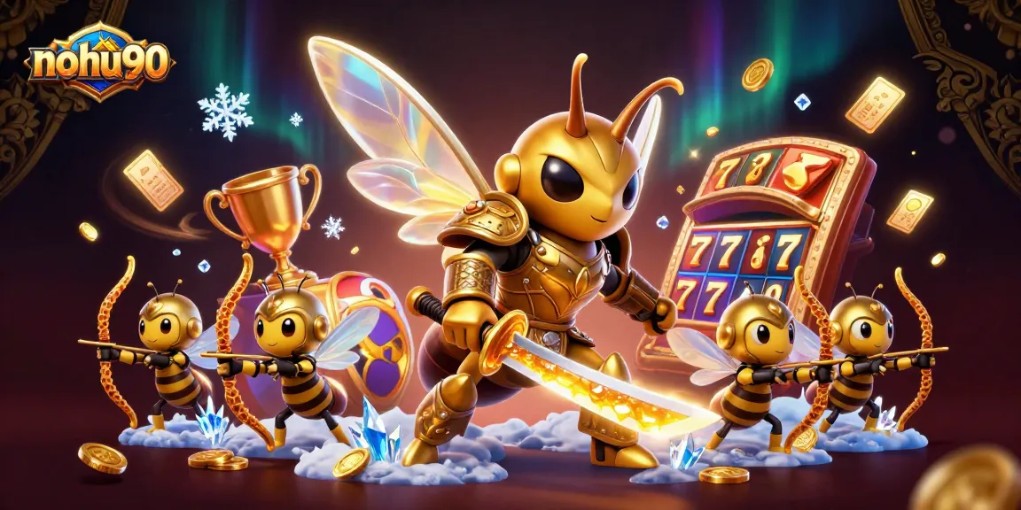 Nohu90 spins winning slot reels with animated characters highlighting exciting gameplay.